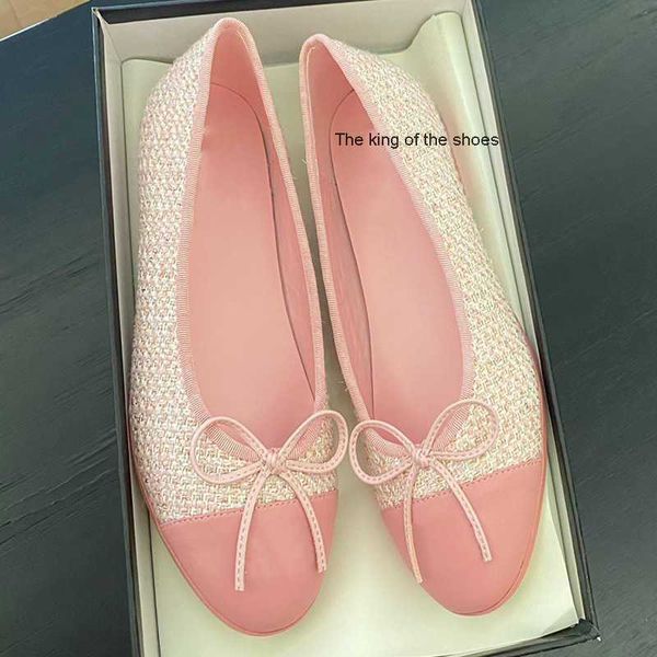 

dress shoes french small fragrant single for women 2022 summer new style shallow mouth color contrast round head flat bowknot ballet shoes, Black