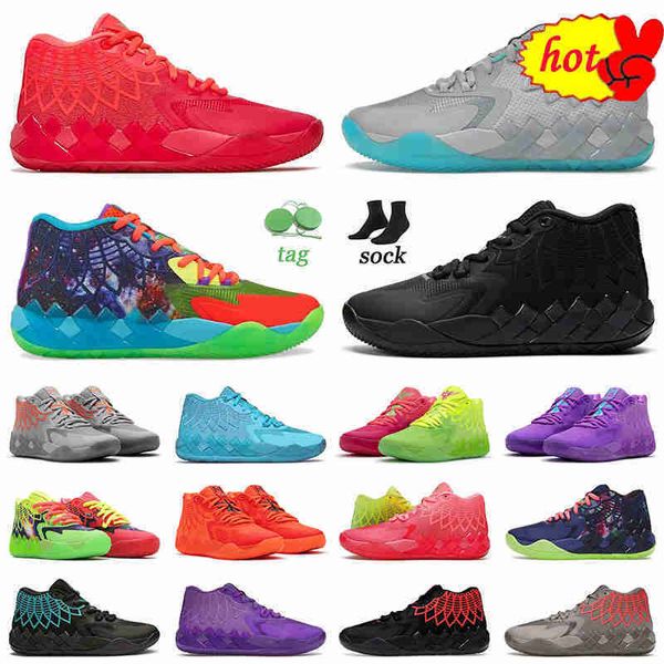 

lamelo ball 1 mb.01 men basdketball shoes rick and morty lo ufo not from here queen city ricks mortys mb 01 melo designer fashion outdoor, Black