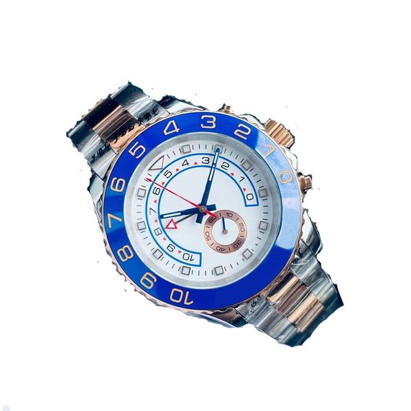 

luxury wristwatches yacht masters mechanical watch 904l stainless steel band luminous clock sports automatic mens luxury watches 50 meters w, Slivery;brown