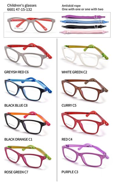 

fashion children's safety glasses prescription mirror amblyopia male and female teenagers super elastic frame wholesale, Silver