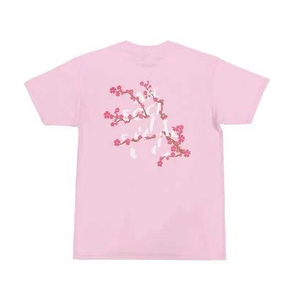 

men's designer t-shirt europe and america acc short sleeve hip-hop style black white orange print peach blossom size s-xl, White;black