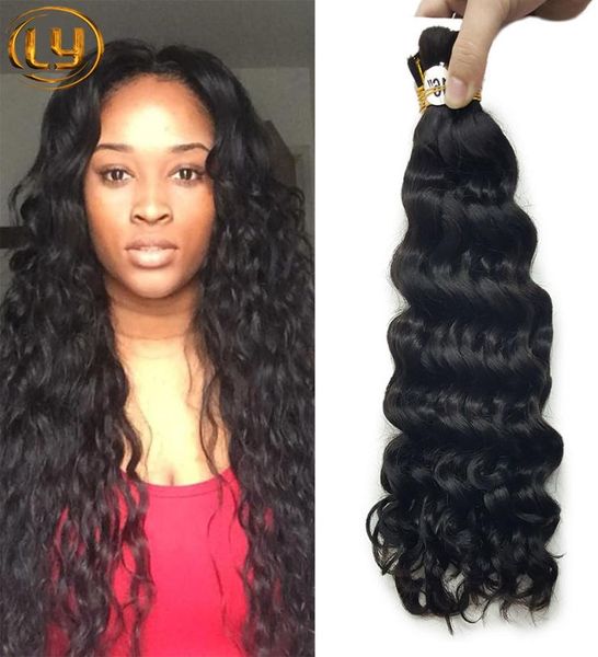 

brazilian hair 50g human hair braids bulk deep wave no weft wet and wavy deep curly micro mini braiding bulk hair1272968, Black