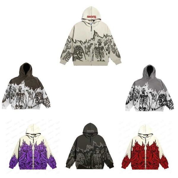 

hip hop hooded sweater men women sweatshirt zip jacket y2k designer hoodie punk style hoodies cardigan coat fashion oversize hoody 5xl, Black