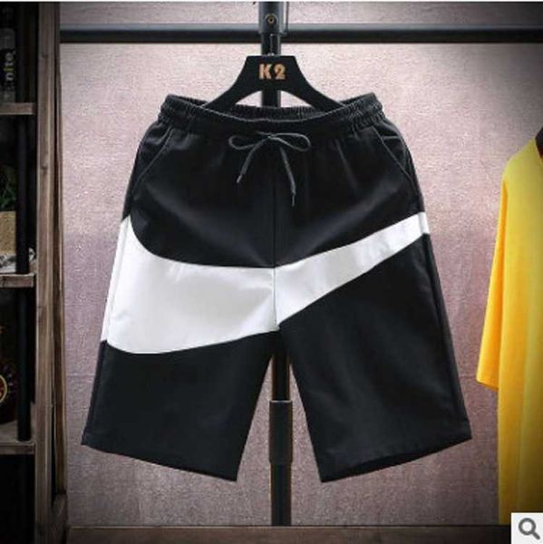 

men's shorts new men's summer beach shorts sports shorts casual relaxed big split shorts youth trendy pants, White;black