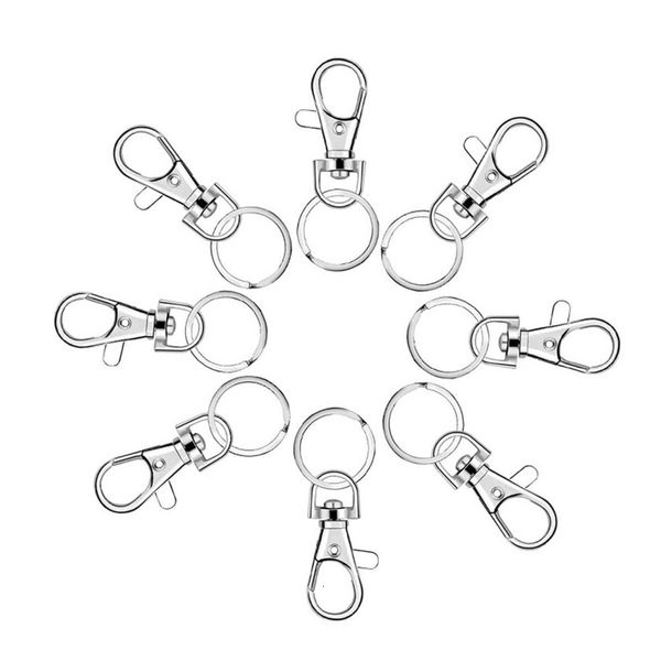 

key rings 100 chain hooks with chain clip jewelry making 230320, Slivery;golden