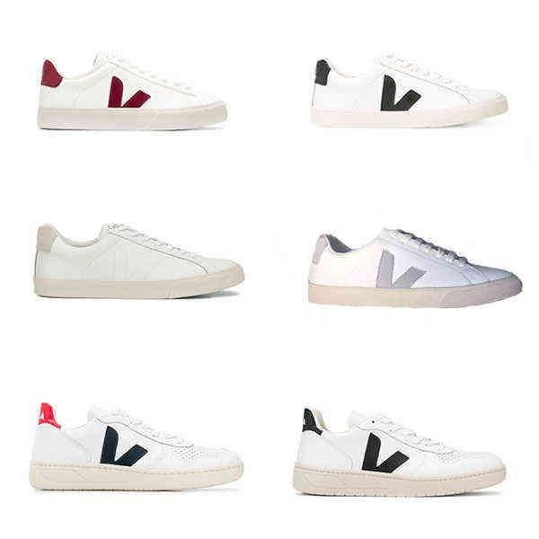 

2023 new veja sneakers men calfskin shoes vintage white platform casual shoes classic women running trainer ra, Black