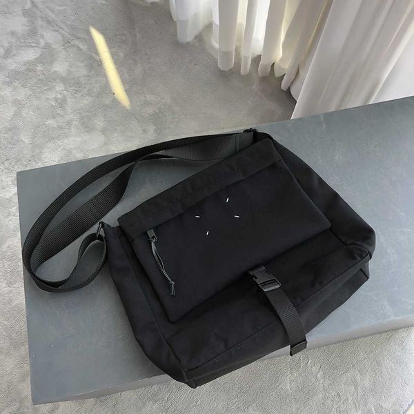 

men's style margiela margiela and women's bag margiela mm6 canvas bag with four corner stitches postman flap single-shoulder diago