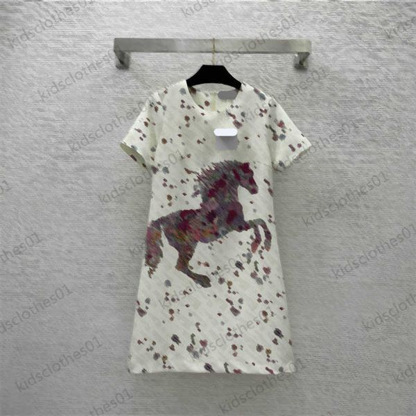 

brand womens dress steed floral print embellish crewneck short sleeve dress luxury brand high waist line design fashion a-line maxiskit dres, Black;gray