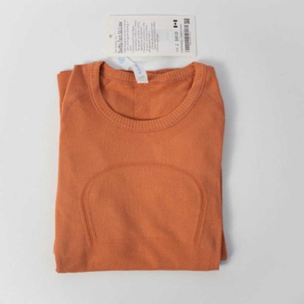 

lu-088 women yoga t-shirts women's t-shirt high-elastics breathable running quick drying seamless short sleeve sport-cycling gym wear l, Gray