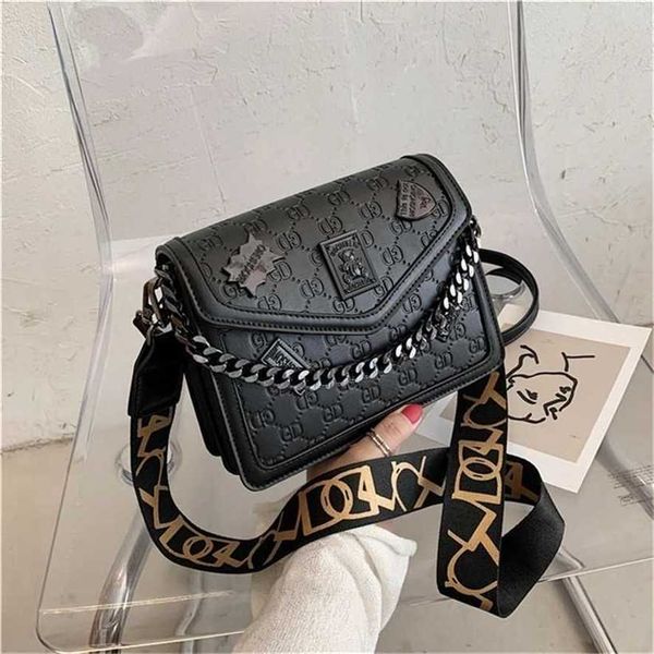 

handbag 2023 new bag straight women's trend texture style chain wide shoulder belt shoulder messenger small square bagm4dn