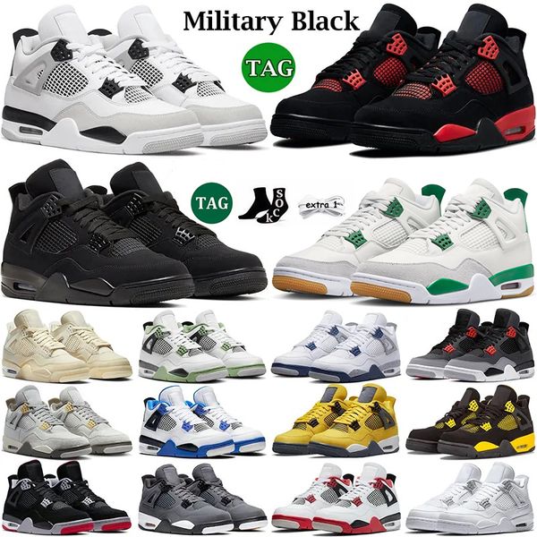 

basketball 4 shoes men women 4s black cat pine green seafoam military black red thunder midnight navy bred mens trainers sports sneakers