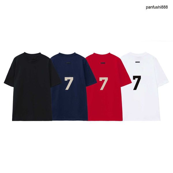 

the correct version high street fear god fogg flocked 7th season 7 alphabet print couple short sleeve t-shirt, White;black
