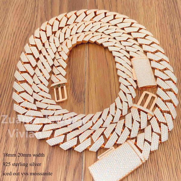 

handmade mens chains necklace jewelry flawless vvs moissanite silver iced out cuban chain necklaces