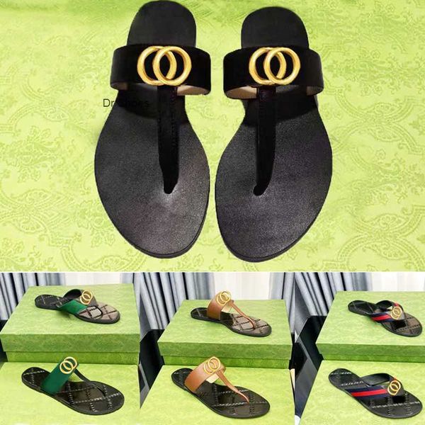

classic men slippers big summer man beach slipper women shoes slides letter womens flat designer shoe metal button sandals lazy lady shoes, Black