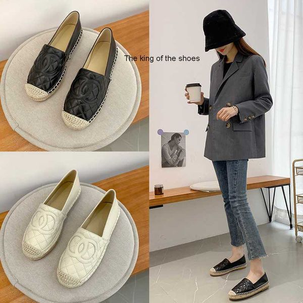 

shoes women's shoes leather 2023 autumn new small fragrant fisherman's shoes women's lazy people slip on leisure thick soled, Black
