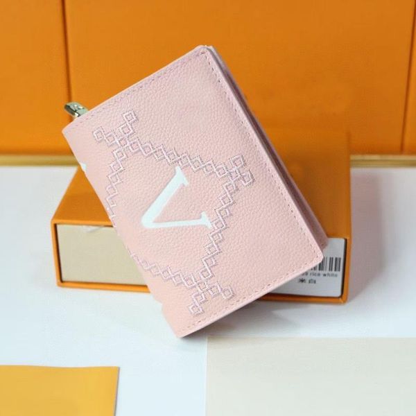 

designer wallet designer bag fashion tote womens short wallet luxury purse ladies handbag checked flower printed wallets, Pink