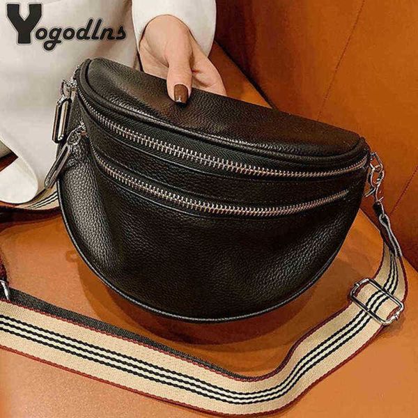 

luxury brand waist bag women pu leather fanny pack sports shoulder crossbody chest female wide strap handbag bolsas feminina 220803