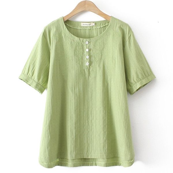 

women's t-shirt 100kg plus size t-shirt for women clothing fashion cotton jacquard embroidery button loose and casual curve tee summer, White