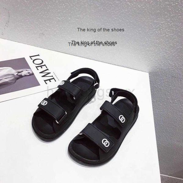 

slippers2022 women sandals slingback platform dad slides summer beach buckle strap soft chunky heel sports shoes woman flat, Black