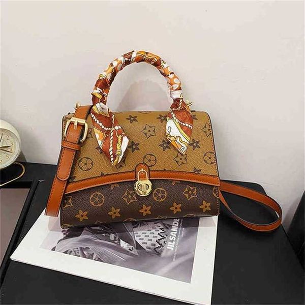 

handbag 2023 new bag red trend shoulder diagonal cross style silk scarf portable small square female