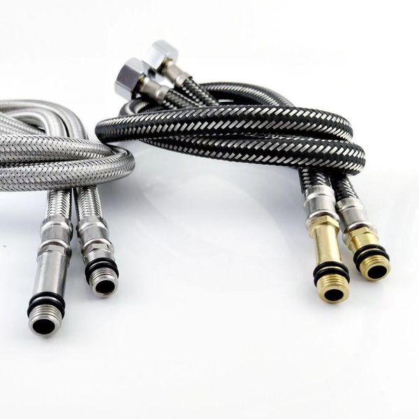 

faucets showers & accs hoses stainless steel double-ended water inlet pipe high pressure pipe basin vegetable basin single-ended connection