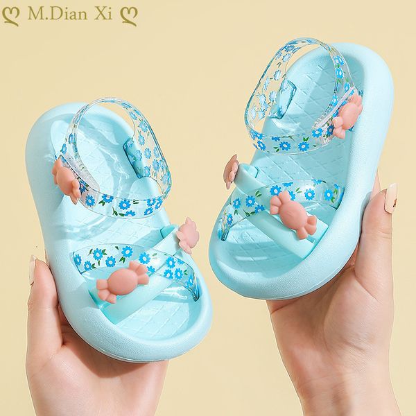 

sandals girls summer fashion flowers sweet soft sole beach shoes floral toddler 16 years princess cute slippers 230317, Black;red