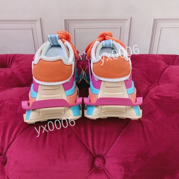 

new men sneaker casual shoes mens fashion mesh calfskin patchwork black white sneakers knit technical platform trainers2023