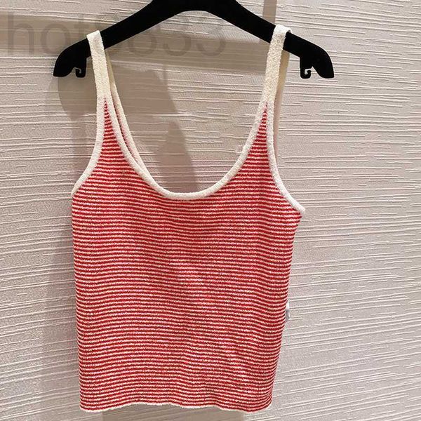 

women's tanks & camis designer wool contrast fine stripe knitted elastic strap tank 23 early spring new slim fit bottom shirt k2gz, White