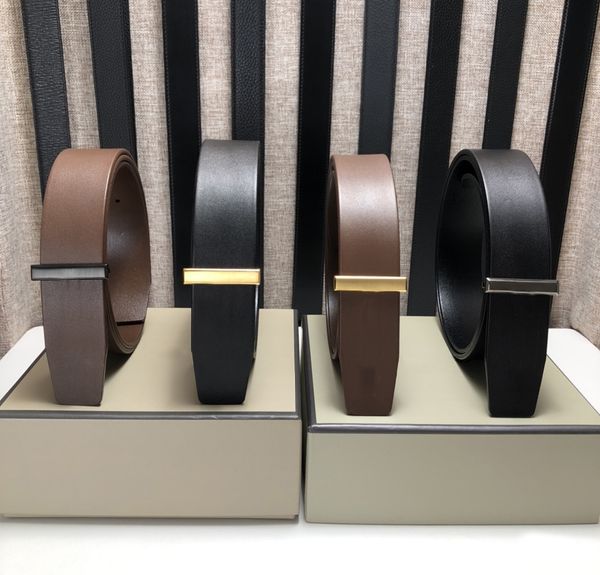 

gold buckle reversible black brown leather belt classic leather men casual/dress belts waistband casual belt with box
