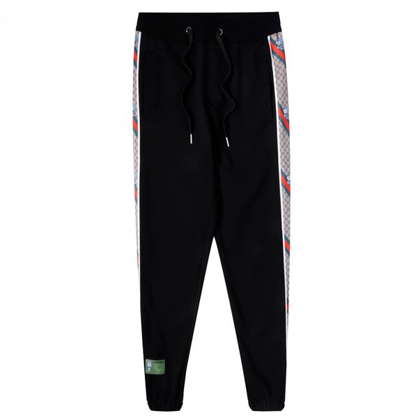 

designer men's pants print fashion style long pants casual mens rainbow jogger stripes drawstring asian size, Black