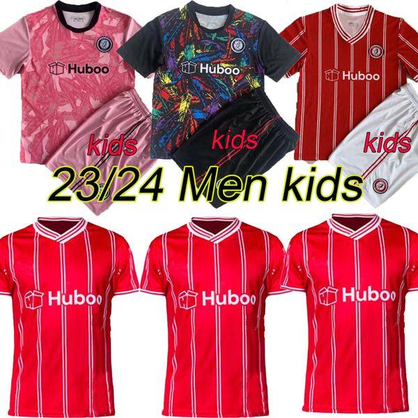 

bristol city soccer jerseys 23 24 paterson wells semenyo martin weimann home red football shirts mawson kalas away black men kids kits unifo, Black;yellow