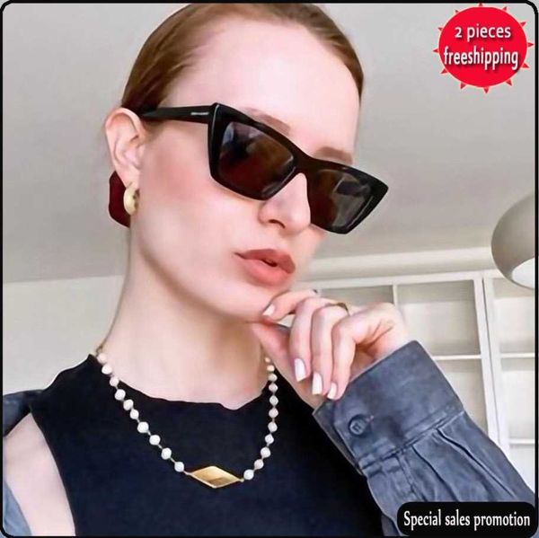 

brand design sunglasses slp hailey internet red same ins cat eye personality fashion female sl276 uv400 high quality, White;black