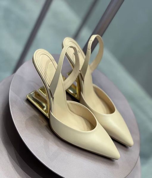 

luxury 23s/s first slip on sandals shoes women open toe elegant brand lady slingback nude black nappa leather wedding,party slippers eu35-43