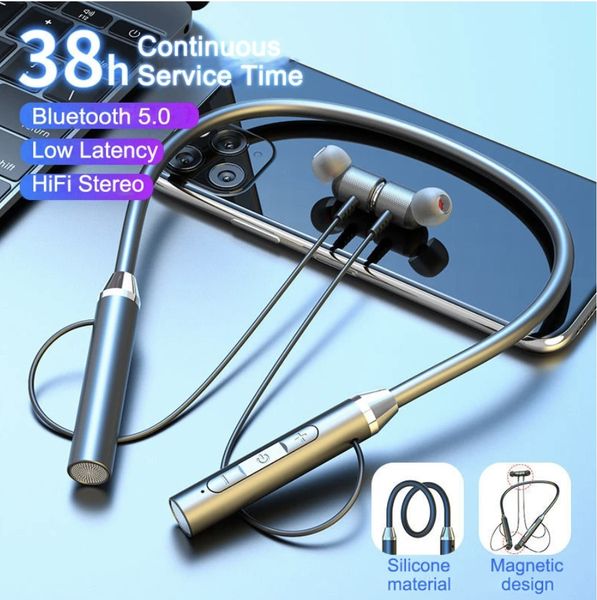

k58 wireless headphones bluetooth tws neckband magnetic earphones sport running earbuds waterproof bluetooth 5.0 headset with mic 4 colofuls