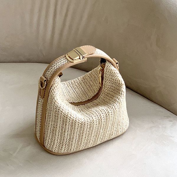 

evening bags korean straw handbag for women shoulder bags small bohemian woven beach summer female messenger casual beige jkiu 230320