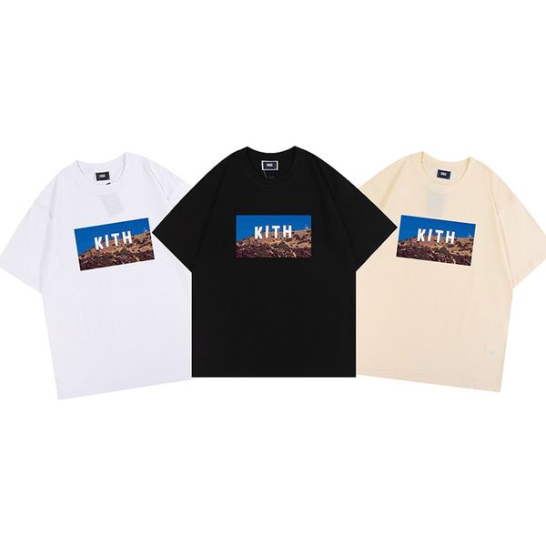 

men designer tshirts kith t shirt oversized short sleeve hip hop street loose breathable comfortable casual t-shirt 100% cotton us size, White;black