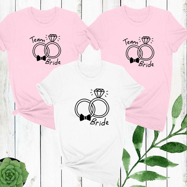 

women's tshirt bachelorette party t shirts wife of the bridesmaid shirt wedding gift team bride clothes maid tee 230317, White