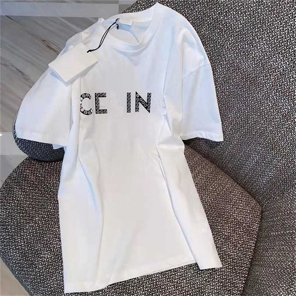 

80% off factory outlet online summer new sequin print short sleeve women's casual loose t-shirt top, White