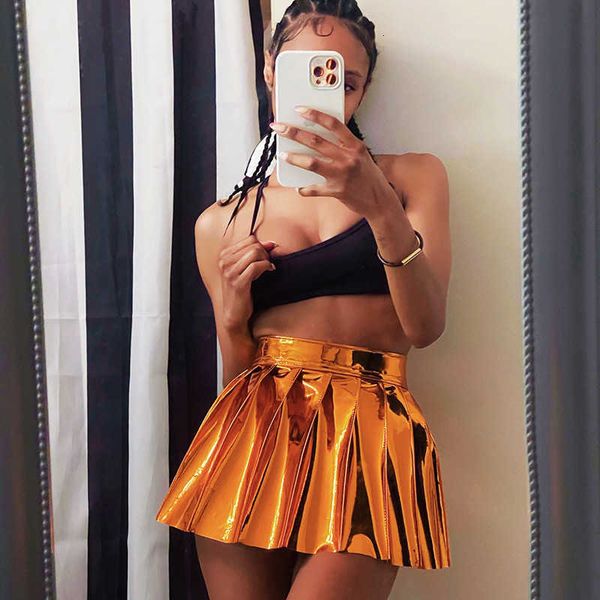 

pleated gold mini skirt for women bling party fashion short club high waist sliver sequin, Black;gray