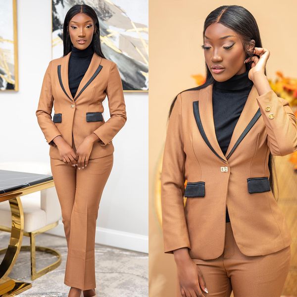 

color matching tailored women slim pants suits spring fashion ladies prom formal guest wear for wedding 2 pieces, Black;red