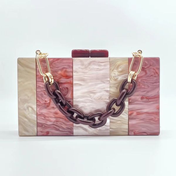 

evening bags colorful stripes acrylic clutch splicing handbag bag luxury wedding wallets party prom purses drop 230320