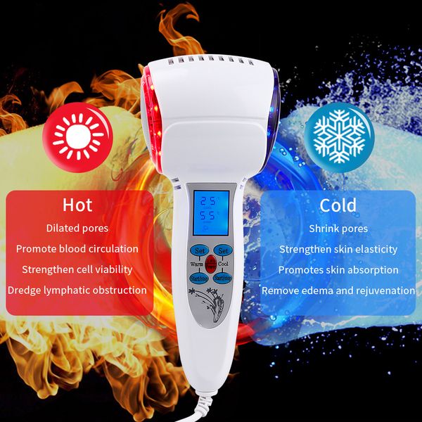

face care devices cold hammer cryotherapy warm ice heating skin lifting tighten anti aging spa shrink pore massager blue p on 230317