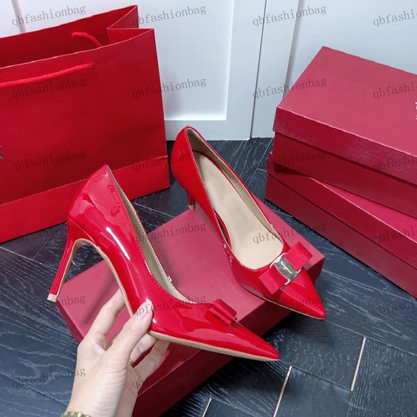 

womens stiletto heels italian designer bow letter decoration pointe shoes solid color leather office casual shoe sandals slippers banquet wr, Black