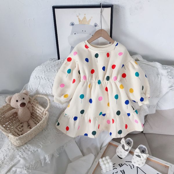 

girl's dresses fall girls dresses spring autumn long sleeve casual dress baby girl cotton colorful balloon dress toddler kids halloween, Red;yellow