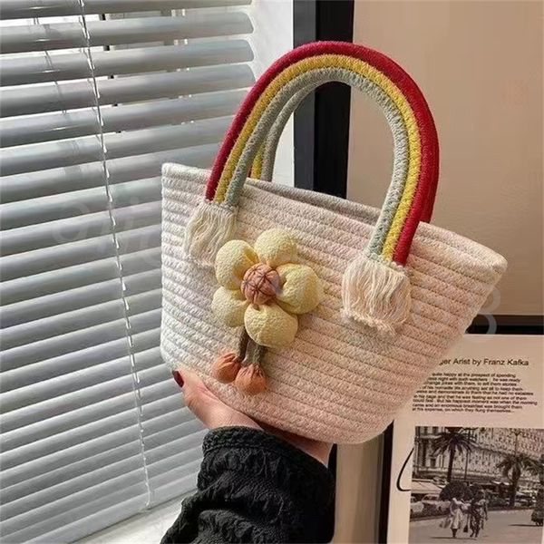 

women beach bags fashion handwoven rainbow cloud bag handbag with handle tote for women girl seaside holiday take pictures beach supplies