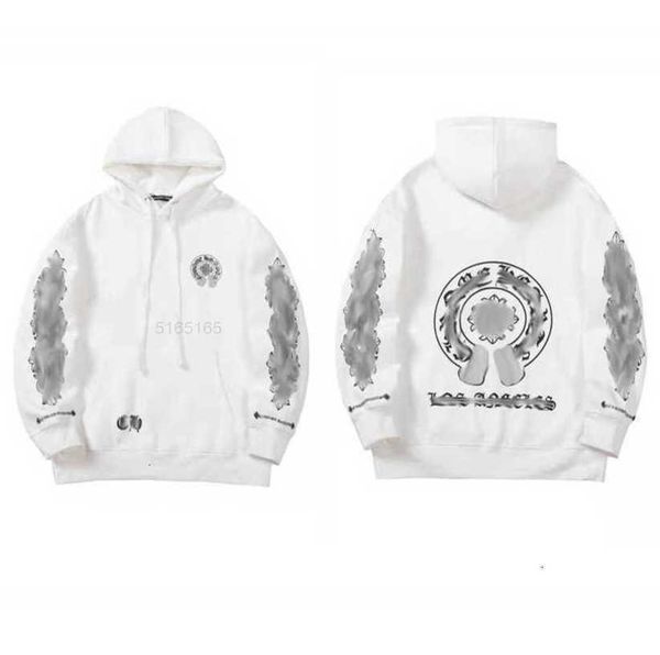 

va1r men's hoodies sweatshirts 2023 luxury fashion chrome designer classic women heart jackets zipper hooded sweater casual cross pullo, Black