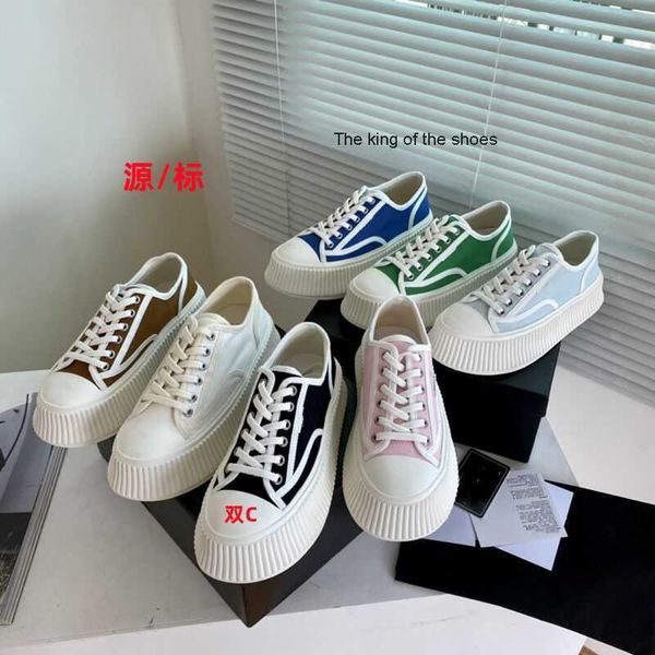 

shoes small fragrant biscuit canvas 2023 new net red thick soled heightening color women's light breathable casual shoes, Black