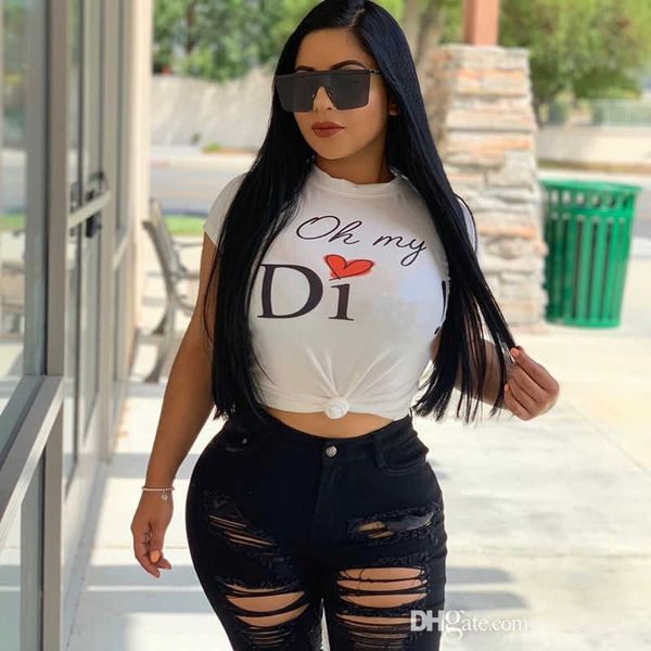 

retail 2023 famous women white t-shirt short sleeve letter print tee designer