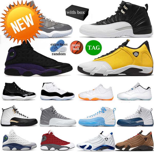 

5a 13 11 12 14 with box basketball shoes men cool grey bred concord playoffs royalty taxi court purple french blue light ginger jumpman 11s, Black