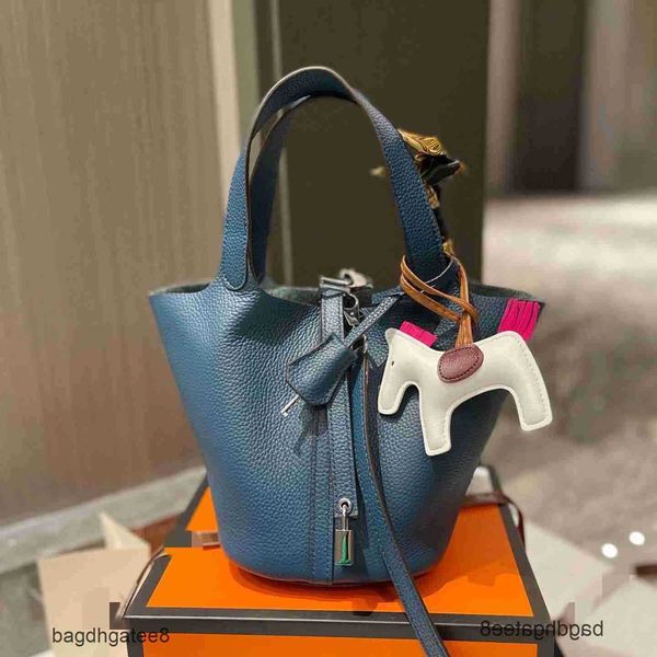 

women grain basket handbag tote leather designer picotin locks bag lychee cow bags 2023 purse fashion totes handbags 18cm 0eml